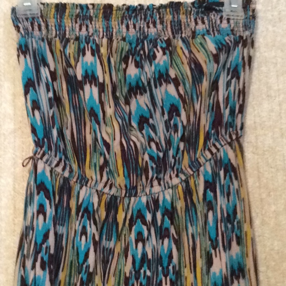 Gorgeous strapless tribal print maxi dress